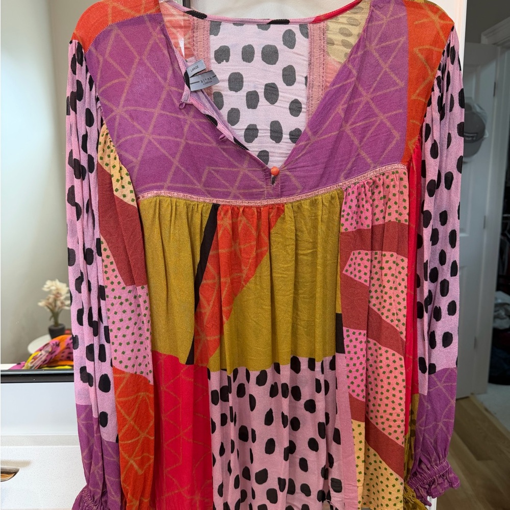 Anthropologie Multicolor Patterned Blouse - Picture 2 of 6